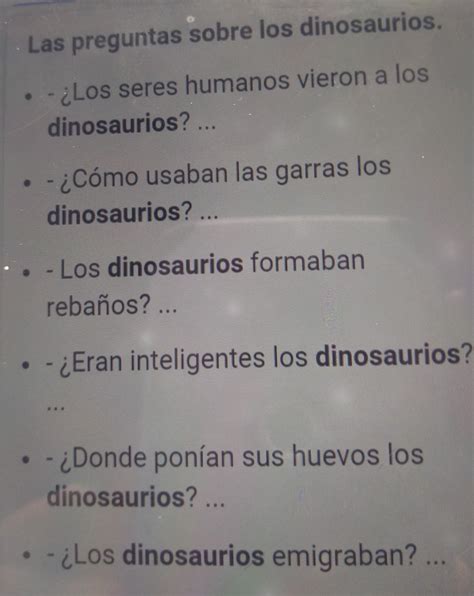 preguntas sobre dinosaurios   Brainly.lat