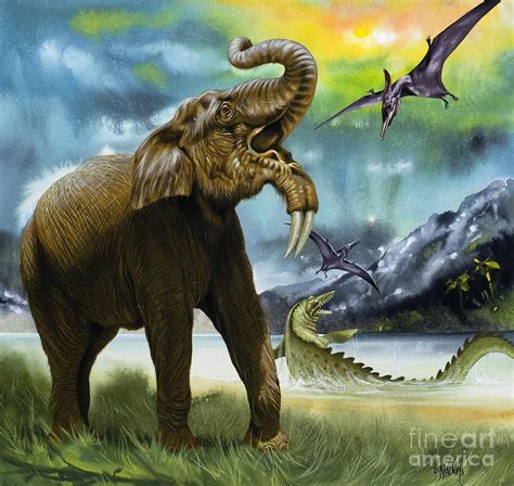Prehistoric Animals Painting by David Nockels