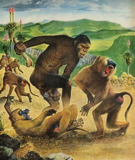 Prehistoric Creatures en Instagram: “Australopithecus Hunting a Herd ...