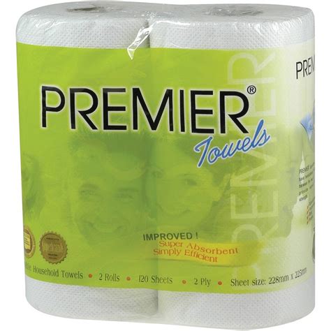 PREMIER KITCHEN TOWELS 2 PLY 60 SHEETS PACK 2 | The Paper Bahn Office ...