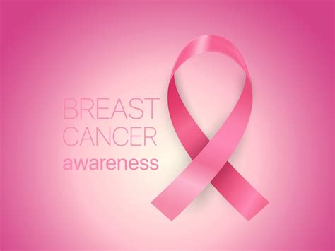 Premium Vector | Breast cancer awareness month banner with pink ribbon