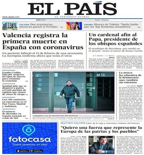 Prensa hoy: Portadas de los periódicos del 4 de marzo del 2020
