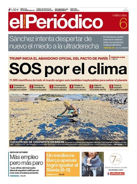 Prensa hoy: Portadas de los periódicos del 6 de noviembre del 2019