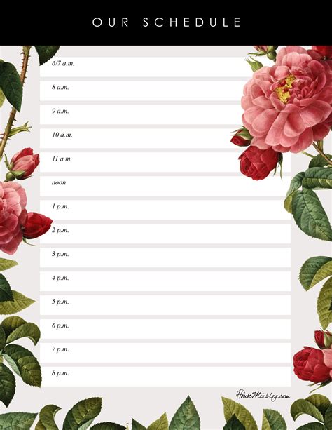 Pretty printable daily kids  schedule | House Mix