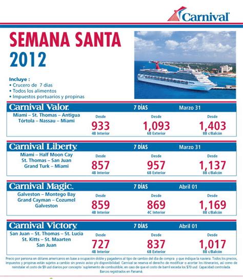 Preventa Semana Santa 2012 en Crucero   ELITOURS   Ofertas de Viajes ...