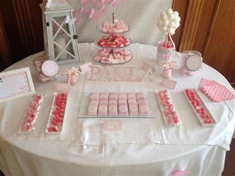 Primera Comunión: mesa dulce rosa y mariposas...   En un ...