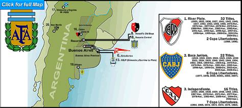 Primera Division Argentina. Clausura 2008 Map, with Clubs ...