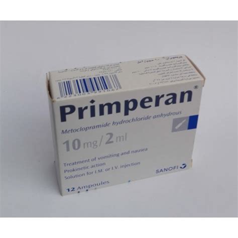 Primperan   metoclopramide hydrochloride anhydrous 10 mg / 2ml   12 ...