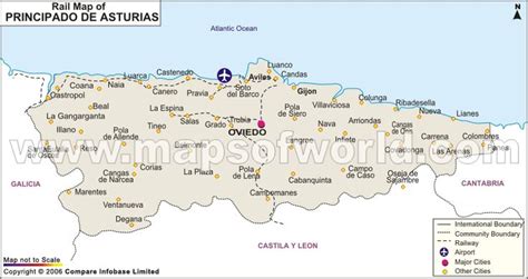 Principado de Asturias Rail Map | Map, Asturias, History