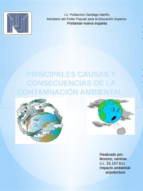 PRINCIPAL CAUSAS Y CONSECUENCIAS DE LA CONTAMINACIÓN ...