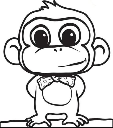 Print & Download   Coloring Monkey Head with Monkey ...