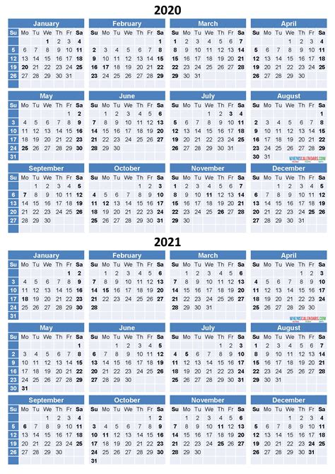 Print Free 2021 Calendar Without Downloading | Calendar Template Printable