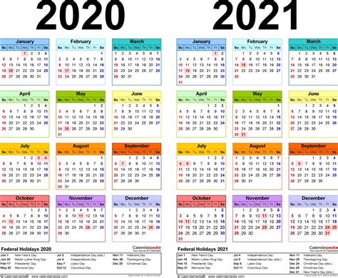 Printable 2020 2021 Calendar | Free Letter Templates