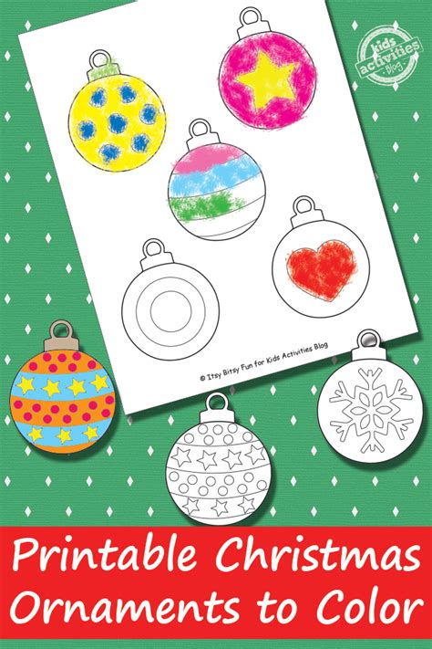 Printable Christmas Ornaments {Free Kids Printable}