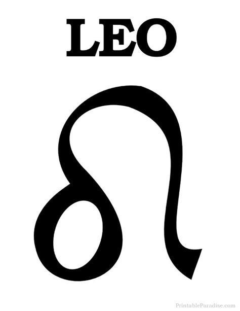 Printable Leo Zodiac Sign   Print Leo Symbol | Leo symbol ...