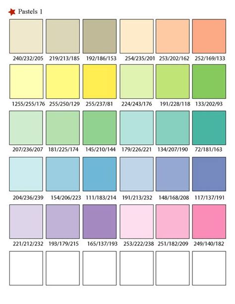 Printable RGB Color Palette Swatches   Color matching ...