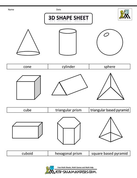 Printable Shapes 2D and 3D