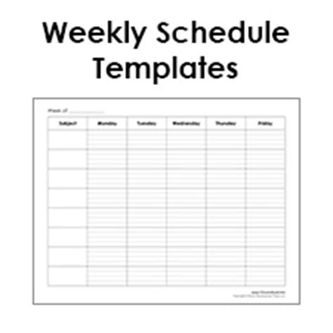 Printable Weekly Schedule Template   Free Blank PDF
