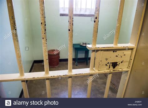 Prison cell of Nelson Mandela in the former prison on ...