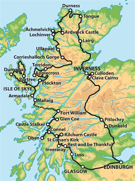 Private 7 Day Tour   The Complete Tour of Scotland map # ...