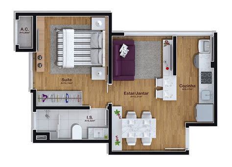 projeto apartamento 50m2   Pesquisa Google | Plano de casa ...
