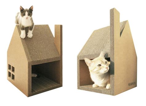 Projeto Krabhuis para casinha de gato feita com papelão ...