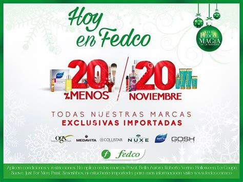 Promo Fedco, 20% en todas las marcas importadas, solo hoy 20 de ...
