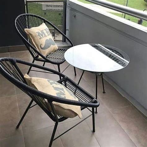 PROMO Juego de jardín compuesto por mesa con vidrio y 2 sillas ...