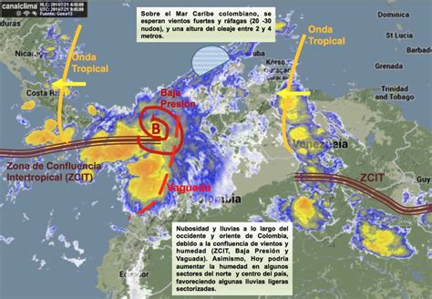 Pronóstico para Colombia hoy lunes 21 de julio de 2014 • Canal Clima