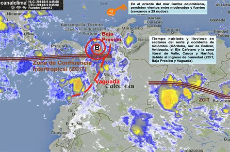 Pronóstico para Colombia, hoy lunes 4 de agosto de 2014 • Canal Clima