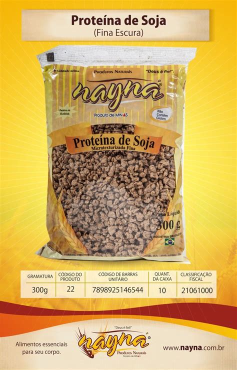 Proteína de Soja Nayna Fina Escura 300gr | Proteína de soja, Alimentos ...