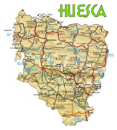 Province of Huesca road map   Full size | Gifex