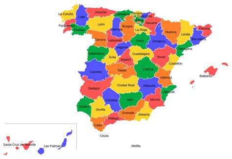 Provincias de España   Tamaño completo