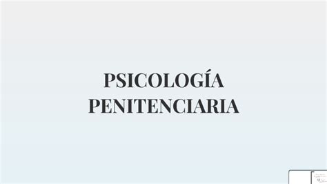 PSICOLOGIA PENITENCIARIA by