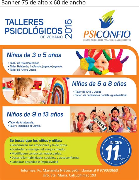 Psiconfio Centro Psicológico: Talleres de verano 2016 para niños y ...