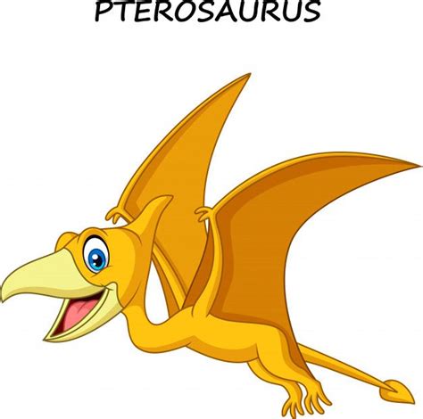Pterosaurio de dibujos animados aislado sobre fondo blanco ...