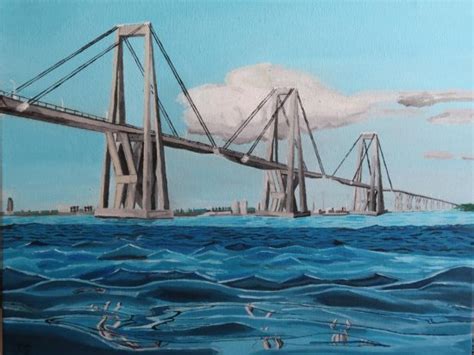 Puente sobre el lago, cuadro original, Óleo sobre Lienzo, comprar cuadros