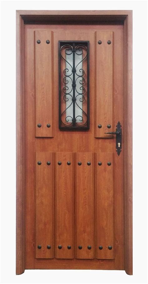 Puerta rustica Aragon ventana en color embero | Puertas de aluminio ...