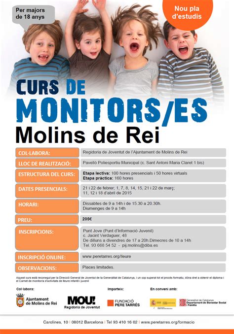 PUNT JOVE MOLINS DE REI: Nou curs de Monitors/es de Lleure ...