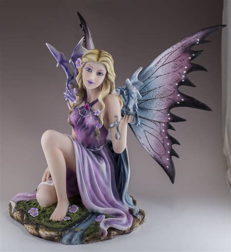 Purple Fairy With Two Baby Dragons Figurine 11.5 in 2020 ...