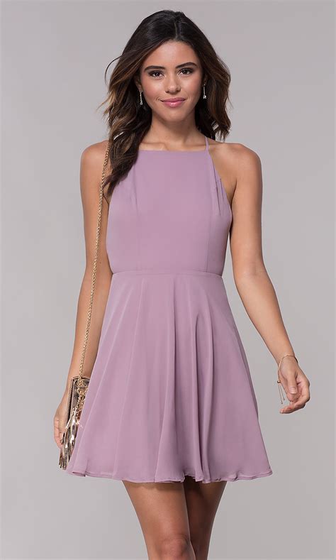 Purple Sleeveless Short Homecoming Dress   PromGirl