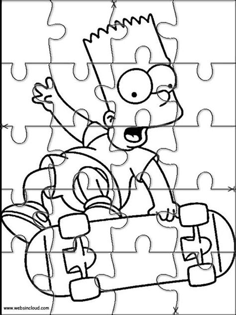 Puzzles recortables para imprimir para niños Los Simpson ...