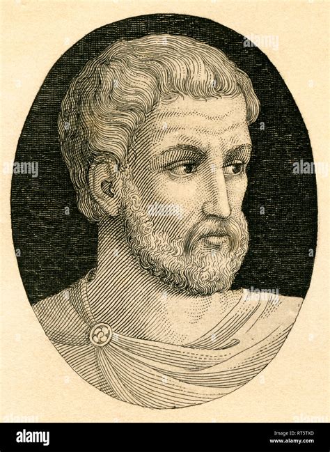 Pythagoras of Samos, Greek philosopher, copperplate engraving from ...