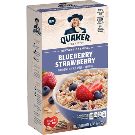 Quaker Instant Oatmeal, Blueberry Strawberry, 1.37 oz ...
