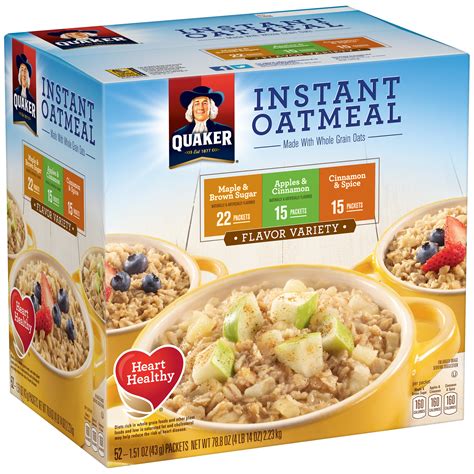 Quaker Instant Oatmeal Flavor Variety Pack 52 1.51 oz ...