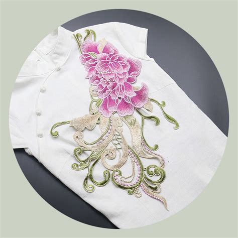 Quality 29*47cm parches para la ropa flower embroidered patches for ...