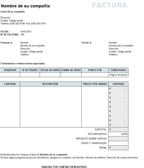 Qué debe llevar una factura | Hojas de cálculo, Plantillas ...