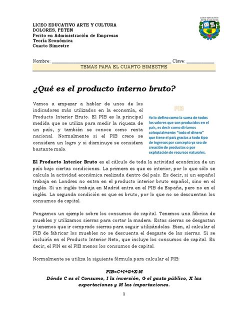 Qué Es El Producto Interno Bruto | Inflation | Gross ...