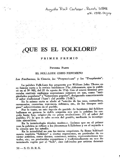 QUE ES FOLKLORE.pdf | Folklore | Artes  general