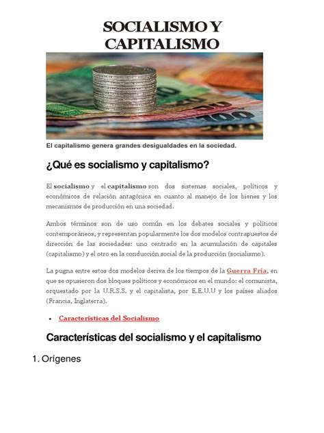¿Qué es socialismo y capitalismo? | Capitalismo | Socialismo | Prueba ...